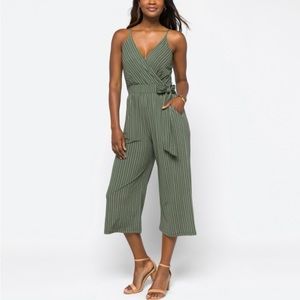 XL green cropped jumpsuit